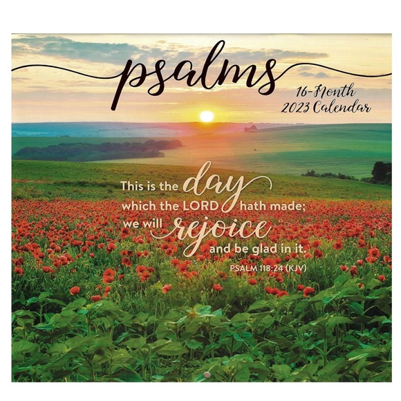 2023 Wall Calendar Bible Psalms Verses 16 Month Wall Calendar Gift 12 X 22 In - Picture 9 of 9